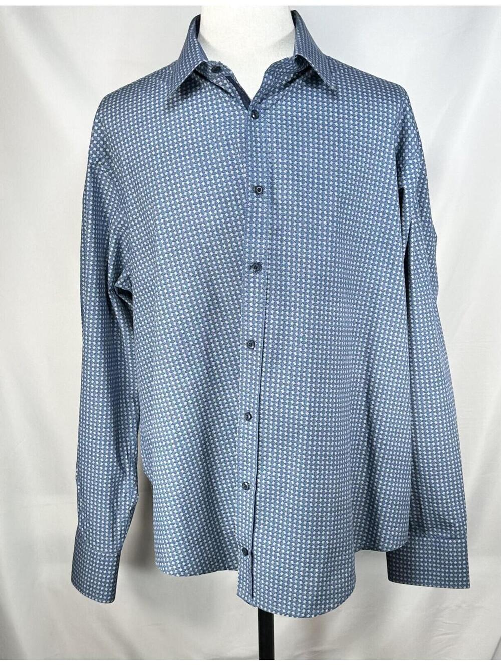 English Laundry Tall Embroidered Button Up Blue Mens 2XLT